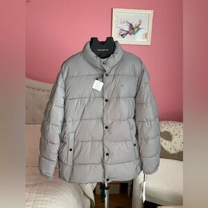 NWT. Calvin Klein light reflective puffer jacket. Wind and water resistant. XXL.